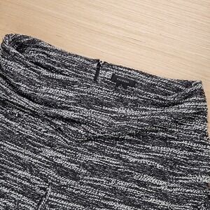 Halogen Petite Black White Marled Tweed Knit A-Line Skirt Size S Minimalist